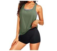 Tankini - Traje de baño para mujer, "Conjunto de bikini de tres piezas para mujer sin espalda y diseño a cuadros, perfecto para la playa o una velada glamorosa"