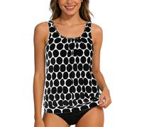 Tankinis Mujer Tallas Grandes Reductor Vientre Estampada en Lunares Traje de Baño Dos Piezas Push Up Monokini Bikini BañAdores Ropa de Baño Verano Viajes Playa