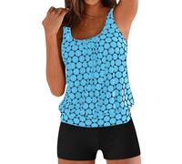 Tankinis Mujer Tallas Grandes Reductor Vientre Estampada en Lunares Traje de Baño Dos Piezas Push Up Monokini Bikini BañAdores Ropa de Baño Verano Viajes Playa La Natacion