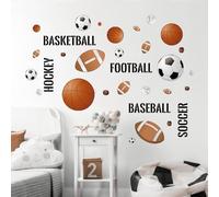 Tanlaby Balones Deportivos Pegatinas de Pared Niño Habitación Vinilo Decorativo Fútbol Baloncesto Rugby Béisbol Decorativos Pared para Niños Dormitorio Cuarto de Jugar jóvenes Habitación
