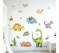 Tanlaby Dinosaurios Pegatinas de Pared Animales Cactus Adhesivos Pared Acuarela Dinosaurios Vinilos Decorativos para Niños Bebés Habitación Cuarto de Jugar Dormitorio Guardería