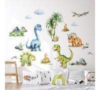 Tanlaby Grande Dinosaurios Pegatinas de Pared Animales Palmera Adhesivos Pared Acuarela Dinosaurios Vinilos Decorativos para Niños Bebés Habitación Cuarto de Jugar Dormitorio Guardería
