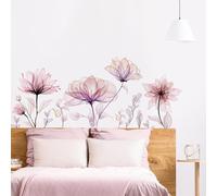 Tanlaby Loto Acuarela Transparente Vinilo Pared, Floral Abstracto Pegatinas de Pared Autoadhesivo Removible Vinilos Decorativos para Dormitorio Salón Oficina Sofá Fondo Decoracion Pared