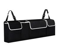 TANNESS Organizador de asiento de maletero de coche con correas ajustables, organizadores de accesorios de almacenamiento, protectores de respaldo de asiento, almacenamiento interior mediano y grande,