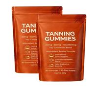 Tanning Gummies For Women, 2026 Tanning Gummies Fast Tan Without Sun,Astaxanthin,Beta Carotene & Lycopene Blend with Vitamins C & E, Enhancing Natural Skin Tone, 60 Counts (2 Bag)