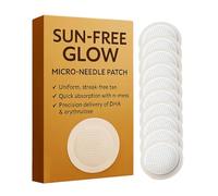Tanning Microneedle Patch, Sunless Self Tanner Patch Set, 10pcs Quick Absorption Streak Free Bronzing Stickers, Long Lasting Natural Glow Formula, 4.1x2.8x0.8in, for Men Women Indoor Outdoor