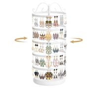 TANOSAN - Soporte para joyas de 5 niveles, expositor de joyas giratorio de metal, 110 pares, almacenamiento de joyas, organizador para collares, pulseras, anillos y pendientes, color blanco
