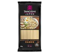 TANOSHI Ramen para cocinar - Fideos japoneses - Para 4 personas - Preparación en 4 min - 400 g