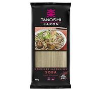 TANOSHI - Soba para cocinar - Fideos japoneses - Harina de trigo sarraceno - Para 4 personas - Preparación en 4 min - 400 g