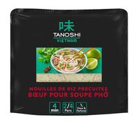 TANOSHI Vietnam - fideos de arroz precocidos con sabor a carne de vaca pho - plato tradicional vietnamita compuesto de fideos de arroz - caldo fragante con hierbas y carne de res - listo en 2