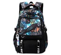 Tanou Mochila Adolescente Chico, Mochilas Escolares de Futbol para Niños 12+ años, Mochila Grande para Colegio y Instituto en Nylon, Negro/Verde