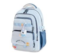 Tanou Mochila escolar para adolescentes y niñas, mochila escolar de nailon de 26 L, para niñas de 3 a 9º grado, mochila informal para niños con correa para carrito para escuela primaria secundaria