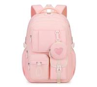 Tanou Mochila Escolar para Niñas, Transpirable y Cómoda Mochilas Adolescentes Chica, Bolsa Casual Mochila Grande Colegio Niña de tela Oxford a la Moda, Rosa