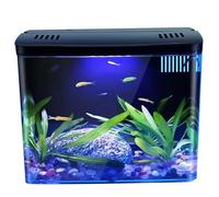 Tanqu Que Fish Tank 1.3 Gallon Tank de Acuario Transparente con Acuario Transparente con Filtro de 3 Capas & LED LED, Desktop Fish Tank Decoración para el hogar para Pescado Betta, camarones, Peces d