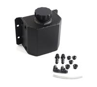 Tanque Aceite Aluminio Estilo Universal 1 L Con Tapón Drenaje Respiradero Tanque Combustible Depósito Expansión Refrigerante(Negro)