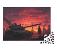 Tanque and Chica Puzzles 1000 Piezas The End of Guerra Puzzle De Madera para Adultos Y Niños Mejor Regalo 1000pcs (75x50cm)