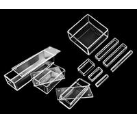 Tanque cuadrado de cuarzo de alta transparencia - Crisol de vidrio rectangular for uso en laboratorio, 1 unidad con tapa opcional(No Lid 150x150x50mm)