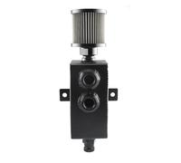 Tanque de aceite universal de aluminio para automóvil de 1L/2L, con deflector 10AN, respiradero y grifo de drenaje, forma cuadrada.(2L Black)