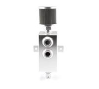 Tanque de aceite universal de aluminio para automóvil de 1L/2L, con deflector 10AN, respiradero y grifo de drenaje, forma cuadrada.(2L Silver)
