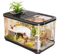 Tanque de Acuario Paisajismo del hogar con Cubierta, Tanque de alimentación for Tortugas Mesa trepadora(Medio)