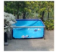 Tanque de acuario para estanque de peces para exteriores e interiores, forro de lona de PVC con marco de acero y panel de visualización para criar peces, diseño duradero y portátil