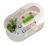 Tanque de Acuario Tanque de alimentación Tortugas doméstico con Plataforma for trepar y for secar al Sol(60 * 35.5 * 20)