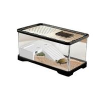 Tanque de Acuario Tanque de cría Tortugas for Uso doméstico, pequeña Villa con solárium y Tapa