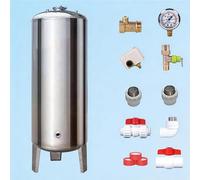 Tanque de almacenamiento de agua a presión de acero inoxidable 304, tanque de presión de agua de 60 a 700 litros para sistemas de agua, hogar, baños, jardines y cocinas(95x40cm/37x15.7in(100L/26GaL))