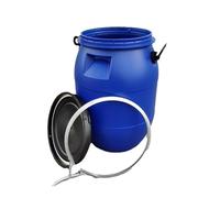 Tanque de almacenamiento de agua de barril de plástico engrosado con tapa y anillo de cierre Diseño hermético Contenedor de envío multifuncional Tambor de agua Agricultura o industrial(30L)
