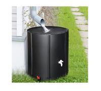 Tanque de almacenamiento portátil de agua de lluvia de 160 litros, barril de lluvia plegable de PVC para un sistema eficiente de cosecha de agua de jardín, colector de agua de lluvia negro para una