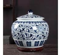 Tanque de arroz Sellado de cerámica con contenedor para almacenar Cereales, contenedores Tradicionales para almacenar arroz, dispensadores de Alimentos clásicos, Tarro Decorativo para Sala de es