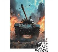 Tanque de Batalla Rompecabezas Escena de Guerra 1000 Piezas Papel Reciclado +12 Años Juego Familiar Desafiante 38x26cm/1000pcs