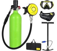 Tanque de Buceo Buceo Cylinder portátil, bombona de bombona de 1 litro de oxígeno, capacidad 20 minutos respirador subacuático, kit de equipo de buceo para snorkel, verde
