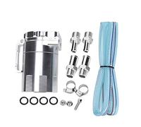 Tanque de captura de aceite Aramox, depósito de lata de captura de aceite de aluminio Tanque de depósito de lata de captura de aceite del motor(Plata)