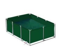 Tanque de contención de peces grande al aire libre sobre el suelo, forro de lona de PVC con marco de acero para criar koi, fácil instalación