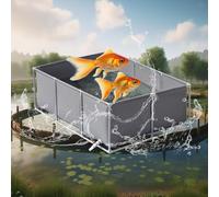 Tanque de contención de peces grande al aire libre sobre el suelo, forro de lona de PVC con marco de acero para criar koi, fácil instalación