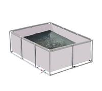 Tanque de contención de peces grande al aire libre sobre el suelo, forro de lona de PVC con marco de acero para criar koi, fácil instalación