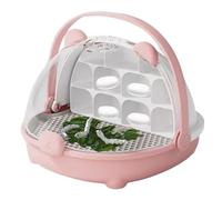Tanque de cría de Reptiles, contenedor de Transporte de de Seda,Caja de alimentación Transparente portátil con asa | Carrier Pet House Ver recinto hábitat Jaula para niños y Mascotas