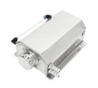 Tanque de desbordamiento de refrigerante de aleación de aluminio con capacidad de 2 L, depósito de radiador universal compatible con la mayoría de los vehículos.(Silver)