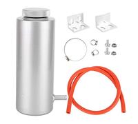 Tanque de desbordamiento de refrigerante de radiador universal - Lata de captura de depósito de aleación de aluminio de 800 ml, acabado plateado, para alivio de presión y (Plata)