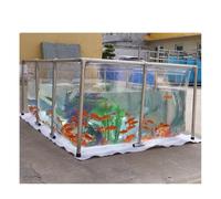 Tanque de estanque de peces de lona de PVC, solución de agua temporal duradera para la cría de koi y almacenamiento de tortugas, uso en interiores y exteriores