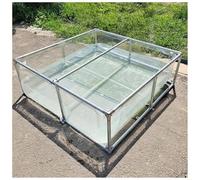 Tanque de estanque de PVC resistente con ventana y válvula de drenaje, acuario de cría de peces sobre el suelo, marco de acero, fácil montaje