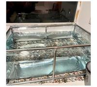 Tanque de estanque Koi con marco de PVC con ventana de visión transparente y válvula de drenaje, acuario sobre el suelo para cría de peces, exhibición de jardín, fácil montaje