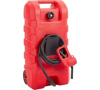 Tanque de gasolina portátil de 15 galones, bomba manual, contenedor grande con manguera de 3 m, ruedas resistentes y tapa con cerradura, ideal para camiones, televisores, cortadoras de césped y barc