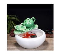 Tanque de peces, acuario, pecera, estilo chino, fuente de agua de flujo de cerámica, oficina, sala de estar, mesa, cuenco de cultivo de peces, kits de iniciación de acuario (C, 37 cm)