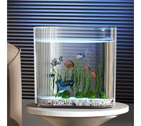 Tanque de peces Betta de escritorio de 5 galones, acuario transparente for oficina, tanque de peces simple, jarrón de pie, gabinete de TV, caja de cría de aguas profundas, decoración del hogar, regalo
