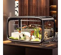 Tanque De Peces Betta Pequeño, Pecera Pequeña Transparente, Acuario En Miniatura Portátil A Prueba De Explosiones De Acrílico para Acuario Plantas De Interior Pecera Betta