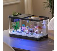 Tanque De Peces con Sistema De Hidroponía, Kit De Inicio para Pecera De Acuario, Kit De Iniciación De Micropaisaje, Contenedor De Peces, Acuarios Pequeños para Decoración De Paisajismo