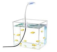 Tanque de peces de escritorio con clip, luces de mesa transparente - Tiny Fish Tank Betta Aquarium - for Home Bedroom Living Room Apartment Beginner Adults Kids