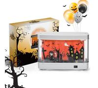 Tanque de peces falsos de Halloween | Lámpara decorativa para acuario de fantasmas en movimiento | Lámpara LED de mesa para acuario falsa de Halloween para oficina en casa, niños, hombres y mujeres